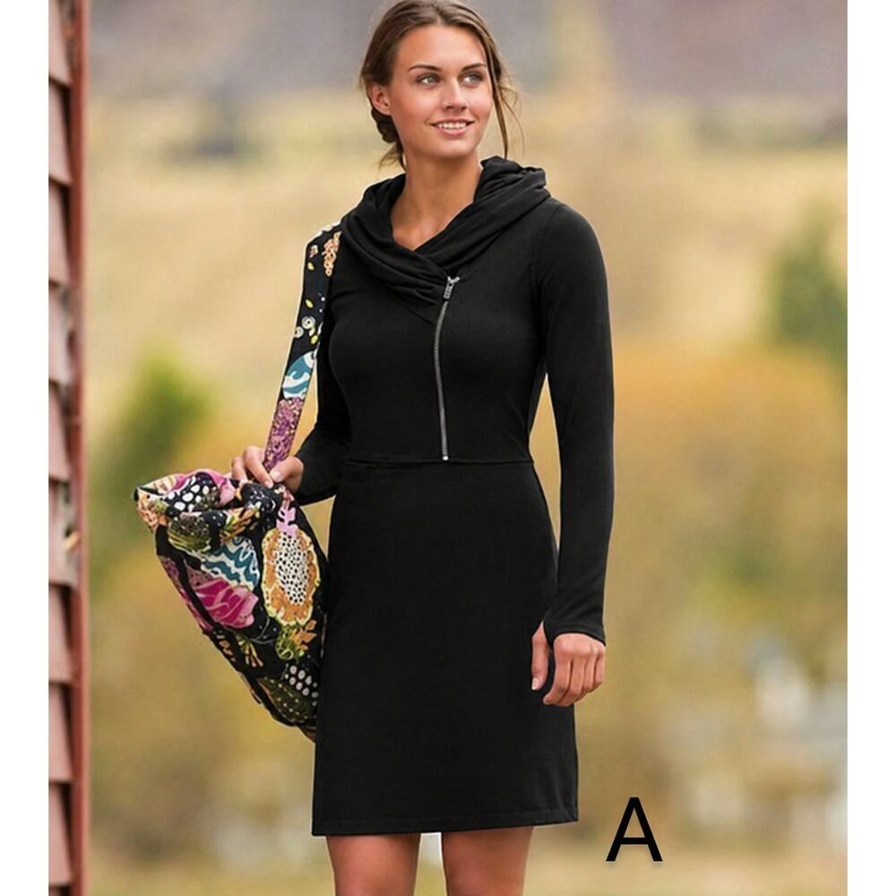 Athleta Sunny and Suede Long Sleeve Hooded Sweatshirt Dress L